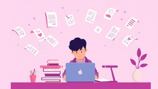 Illustration of differences in healthcare experience in New York and Michigan with person writing.