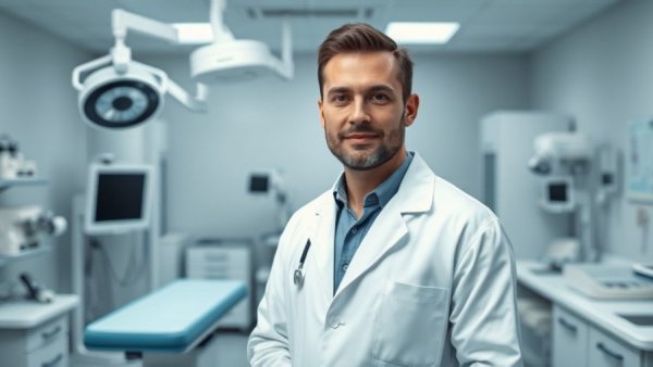 Northern Michigan surgeon in a lab in Traverse City Business News cover.