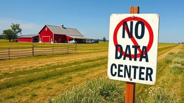 Countryside view opposing Michigan AI data center construction.