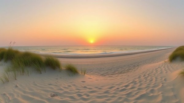 Peaceful Lake Michigan beach at sunset for travel guide