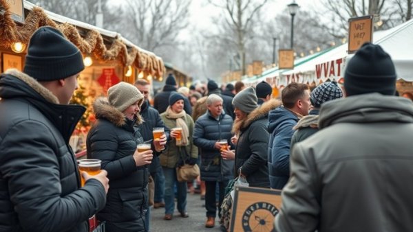 Michigan craft beer tourism: outdoor winter beer festival scene
