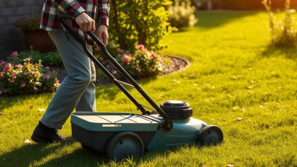 Lawn fertilization and weed control services Muskegon - mowing lush grass.
