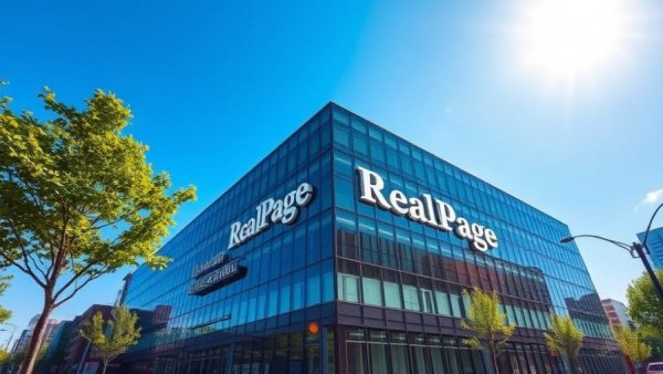 RealPage corporate building under clear blue sky with greenery.