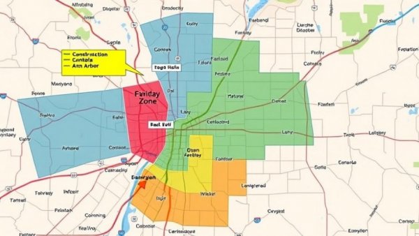 Map showing Michigan transportation construction updates in Ann Arbor.
