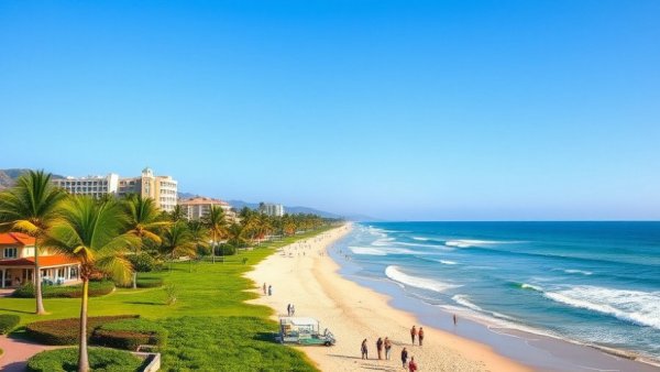 Beautiful Mexican beach during spring break, vibrant and calm.