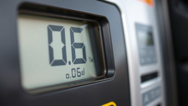 Digital gas pump display showing minimal sale and gallons.