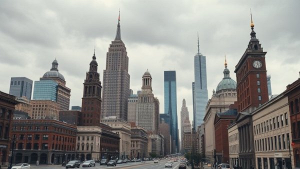 Impressive skyline of the most underrated city in the Midwest, tall buildings.