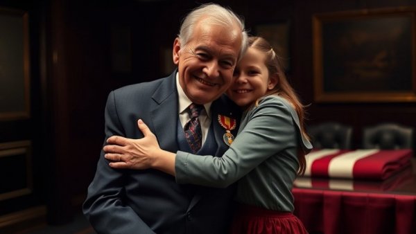 Joseph Giunta military contracting retirement ceremony with girl.