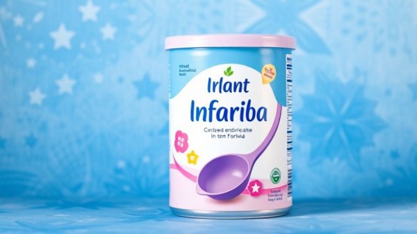 Michigan Department of Agriculture recalls infant formula container with purple scoop on a blue starry background.