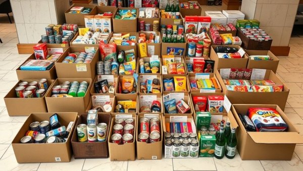 Food donation boxes highlighting states that waste the least food.