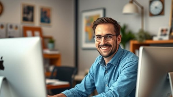 Smiling industry professional working at desk, Industry News & Trends.