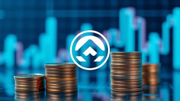 Corporate logo symbolizing real estate operations services with financial chart.