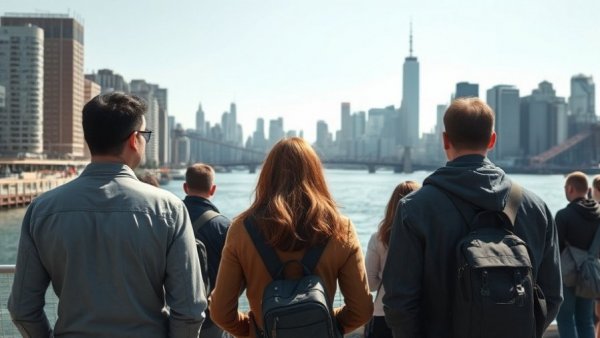 Scenic view of Michigan travel destination with city skyline.
