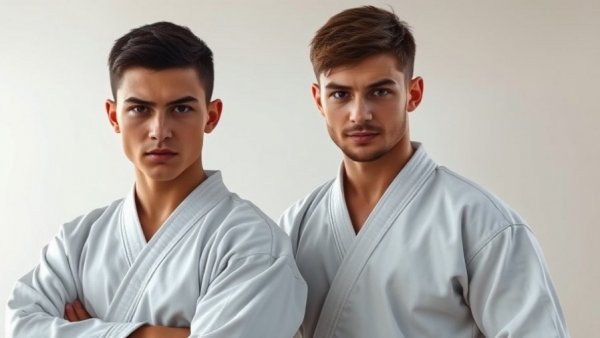 Martial arts students in uniform at Gurnee class