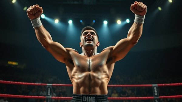 Hyu ONE Championship karate discipline fighter celebrating victory.