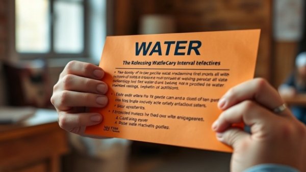 Close-up of notice about water maintenance, illustrating rental property oversight services.