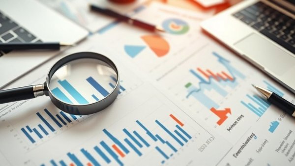 AI in property management: financial charts and laptop workspace.