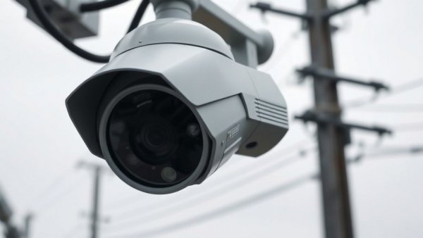 Michigan police license plate camera regulations depicted by a mounted surveillance camera.
