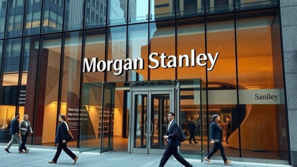 Morgan Stanley corporate entrance with AI driven job cuts context.