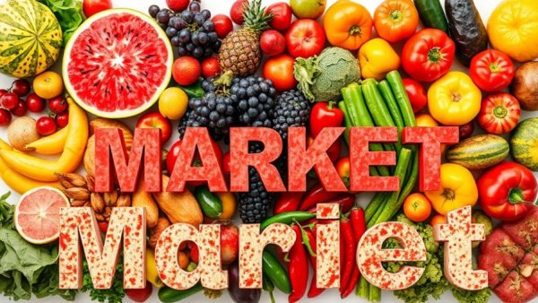 Michigan agriculture vibrant fruit and vegetable market display.