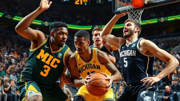 Watch Michigan vs. Michigan State basketball in a lively match.