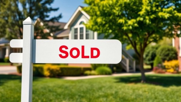 Sold sign in Salem County residential property sale, suburban neighborhood.