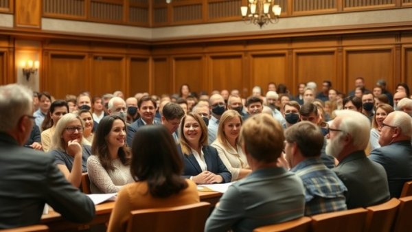 Assembly discussing Michigan raw milk laws, lively and engaging atmosphere.