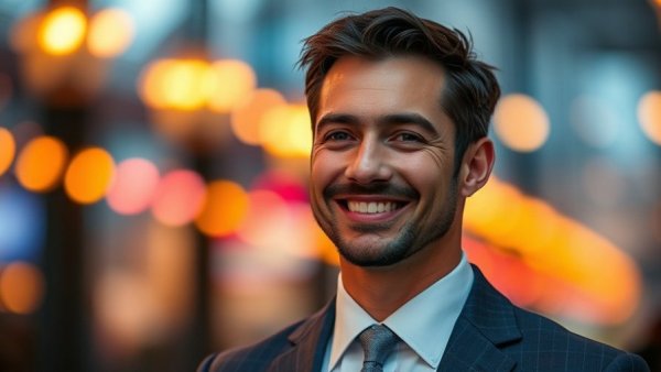 Professional man in a suit smiling in formal setting for Michigan Travel Commission.
