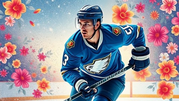 2026 Women in Sports Night hockey event poster with dynamic player