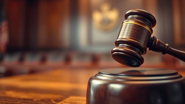 Judge's gavel in courtroom related to Michigan state senator embezzlement case.