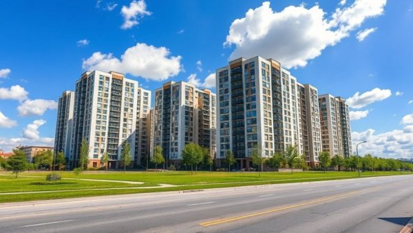 Affordable housing management services buildings in urban setting.
