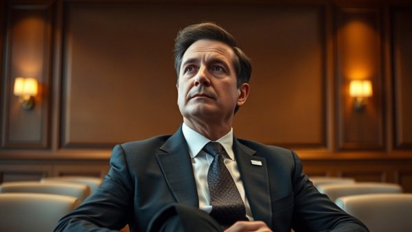 Man attentively listening in a meeting about Michigan's public health policies.