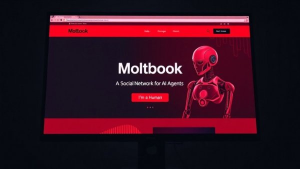 Moltbook interface showcasing AI agent social network features.