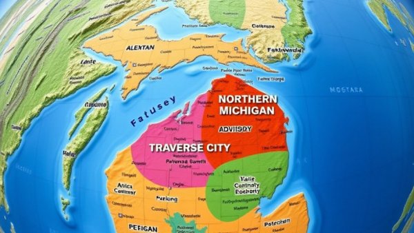 Northern Michigan weather advisory map with travel updates