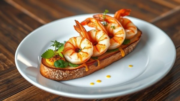 Marquette Restaurant Week dish of shrimp on toast.
