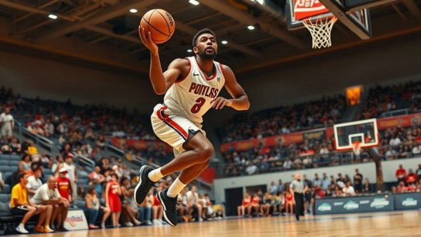 Ludington basketball player shooting a jump shot in game action