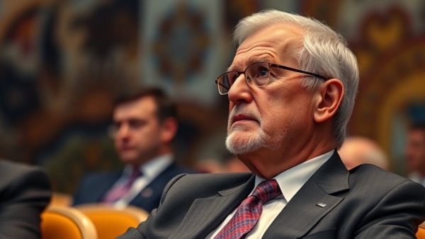 Distinguished man listening at AI consulting services conference.