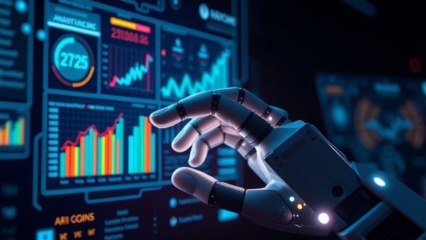 Robotic hand with AI interface in digital environment for domain-specific AI for businesses.