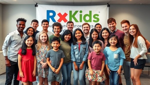 Mona Hanna Rx Kids Program Impact: Diverse group poses at event.