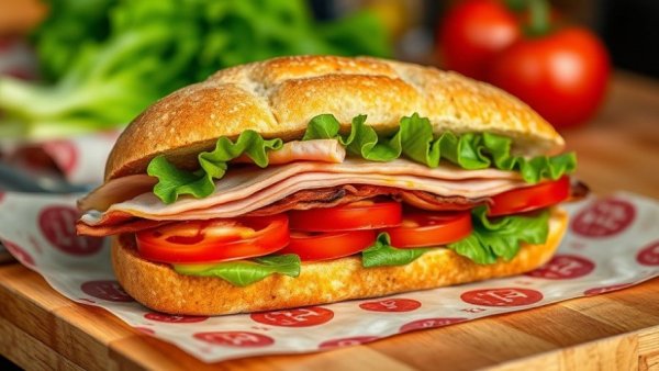 Tasty deli sandwich showcasing layers of ingredients, best deli in Michigan.