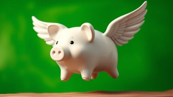 Flying piggy bank symbolizing Michigan startup insights and growth.