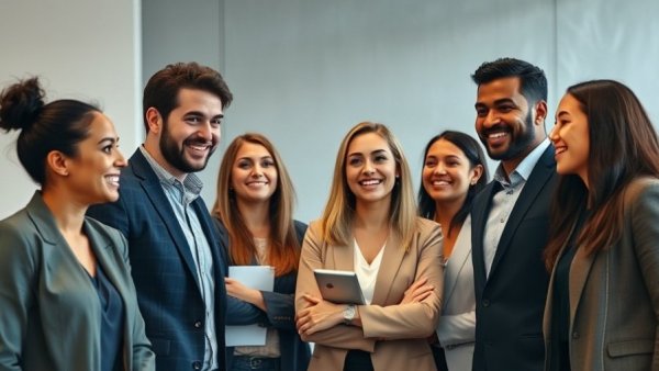 Diverse team discussing small business working capital loans in office.