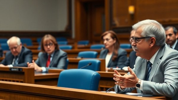 Professional meeting discussing Michigan bills regulating medical debt, formal setting.