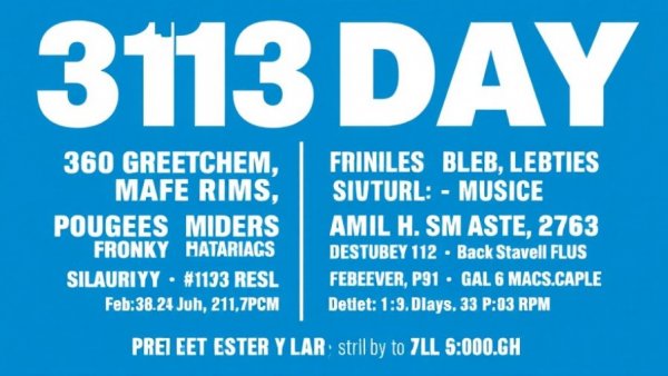 313 Day Detroit events flyer with music lineup details.