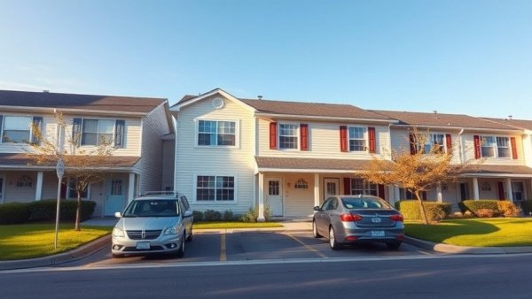 Suburban townhouse complex in Sayreville with parked cars