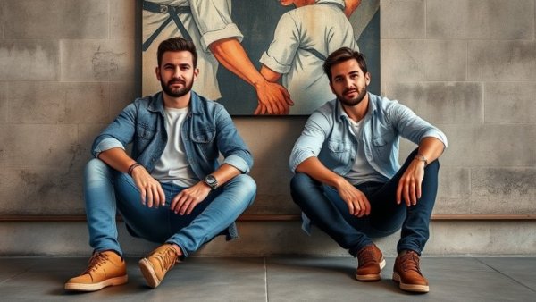 Two confident men sitting, AI risk management setting.