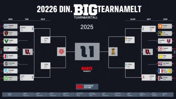 2026 Big Ten Tournament schedule bracket with team logos and match times.