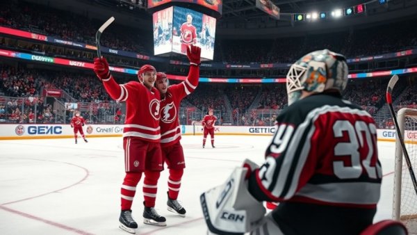 Hurricanes vs Lightning game highlights: players celebrating a goal.