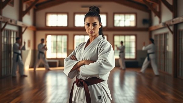 Karate lessons in Gurnee, martial artist in dojo.