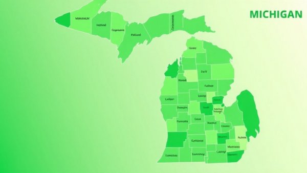 Map showing Irish descent distribution in Michigan counties